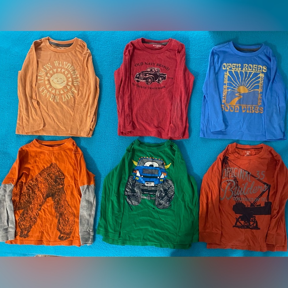 Little kids designed and colored long sleeve shirts - all size extra small (5)